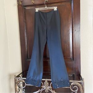 Ann Taylor Black Beaded Straight Leg Pants